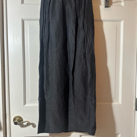 Eileen Fisher Silk Linen Black Women's Wrap Skirt - Picture 2 of 4